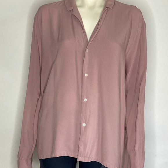 ASOS Button Down Lavender Top Sz Large - Picture 2 of 6